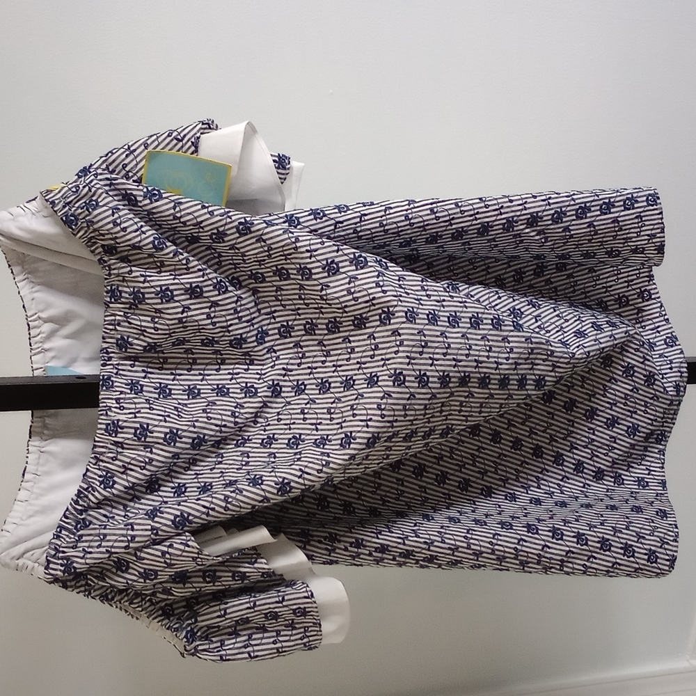 CeCe NWT Blue/White stripe/floral Dress
